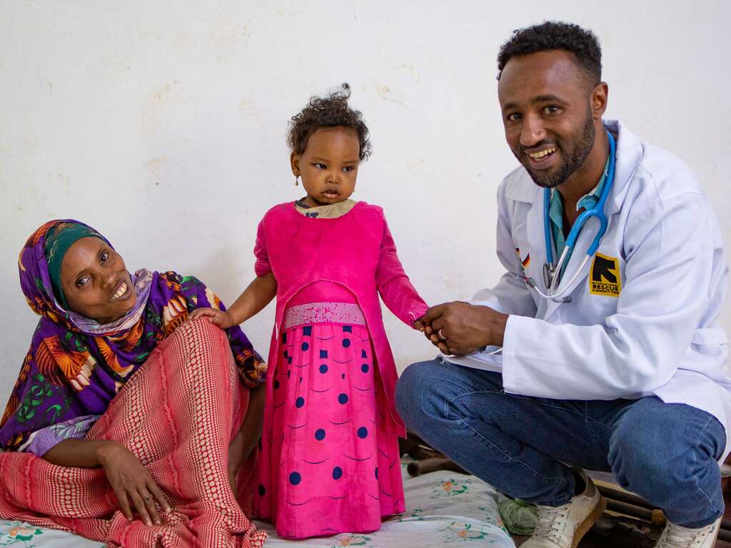 ftu Aliyyi and her three-year-old daughter Fidiya Abrahim were admitted to the IRC supported health facility where Fidiya is being treated and monitiored for malnutrition.