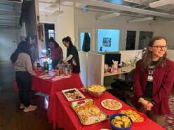 IRC staff at the snacks and beverages tables