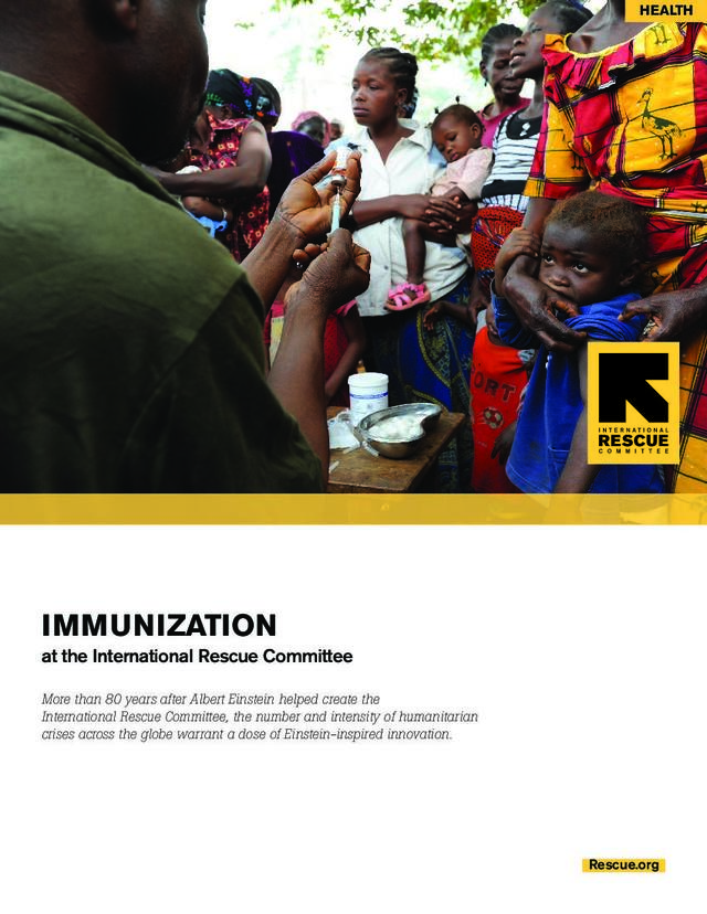 Immunization At The International Rescue Committee International Rescue Committee Irc 8912