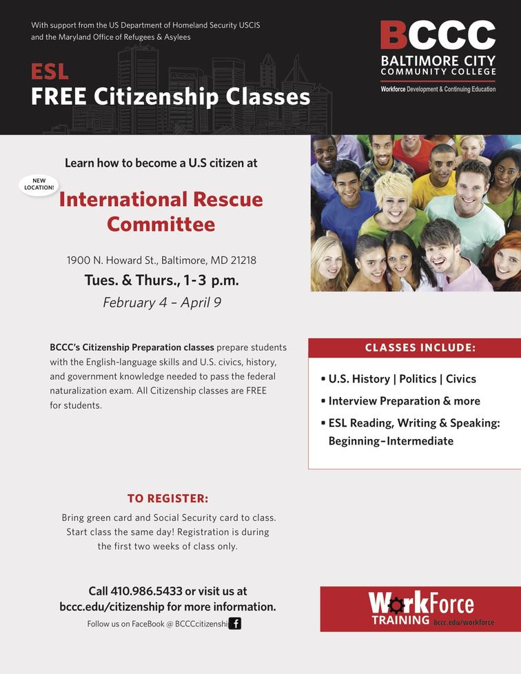 Citizenship classes at the IRC International Rescue Committee (IRC)