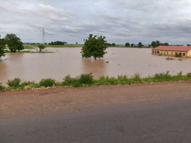 Primary school flooded in Imburu community, Nigeria