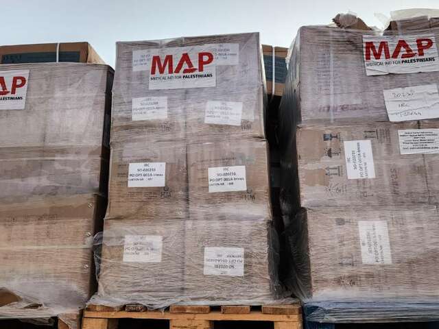 Medical supplies being distributed to hospitals in Gaza