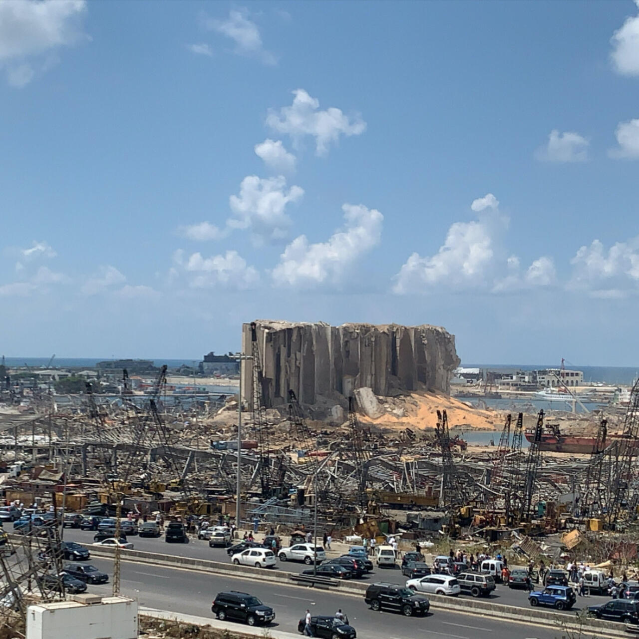 Die zerstörte Stadt Beirut nach der Explosion