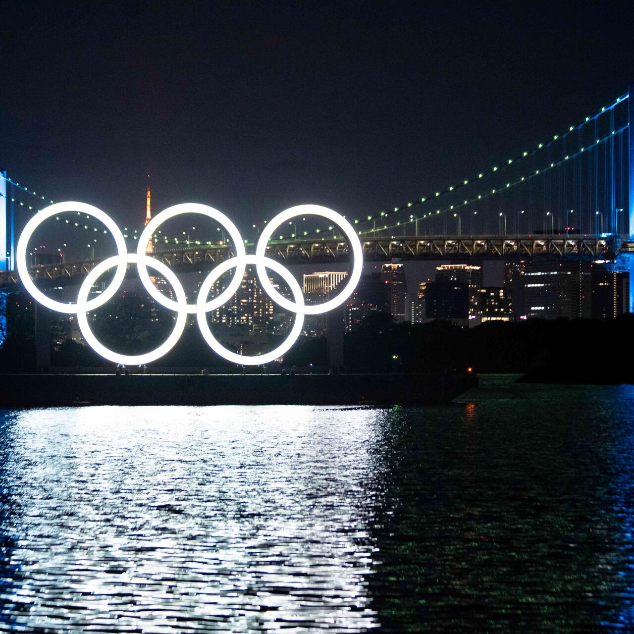 Olympic rings in Tokyo.