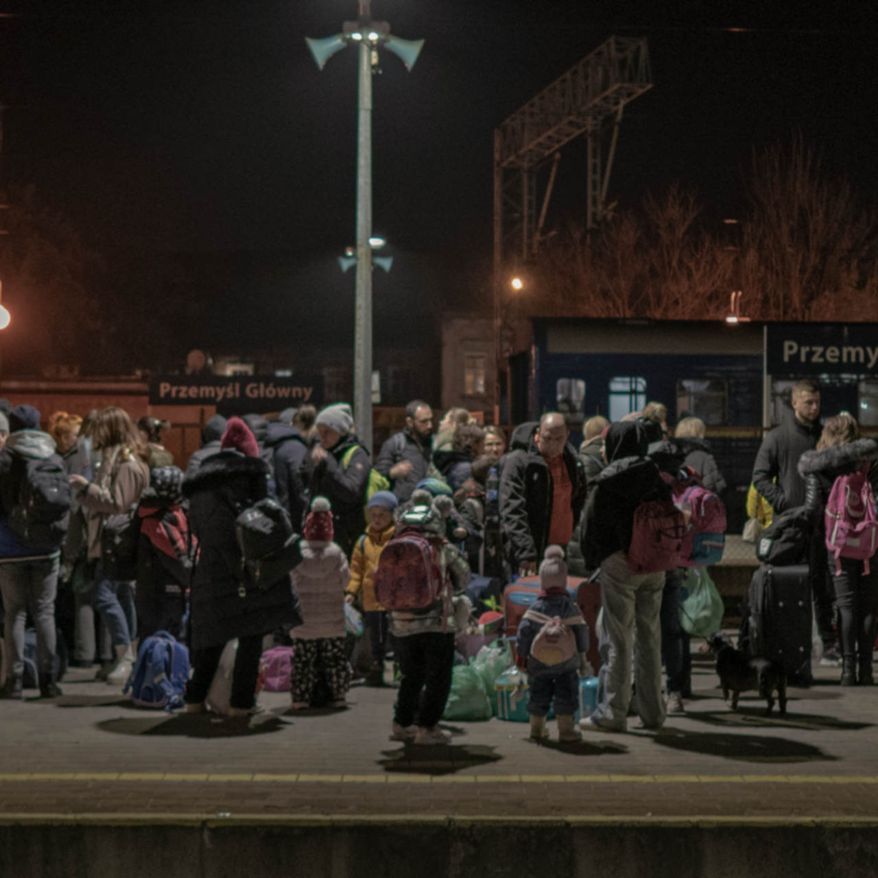 Ukrainische Geflüchtete am Bahnhof