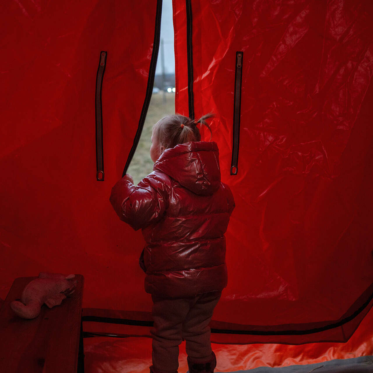 Ukraine refugees in medyka border crossing
