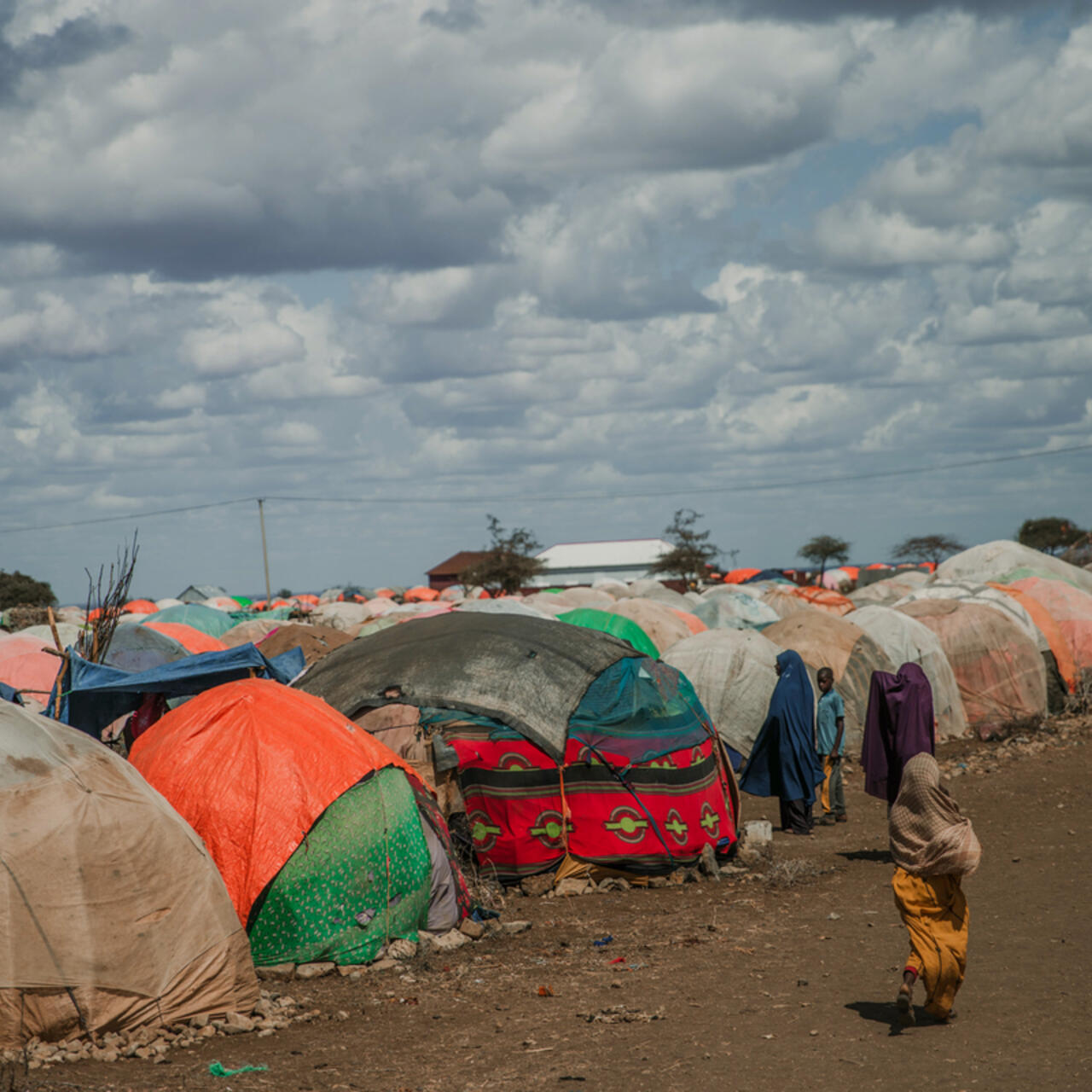 Tents at Daryel Shabellow IDP camp, Somalia.