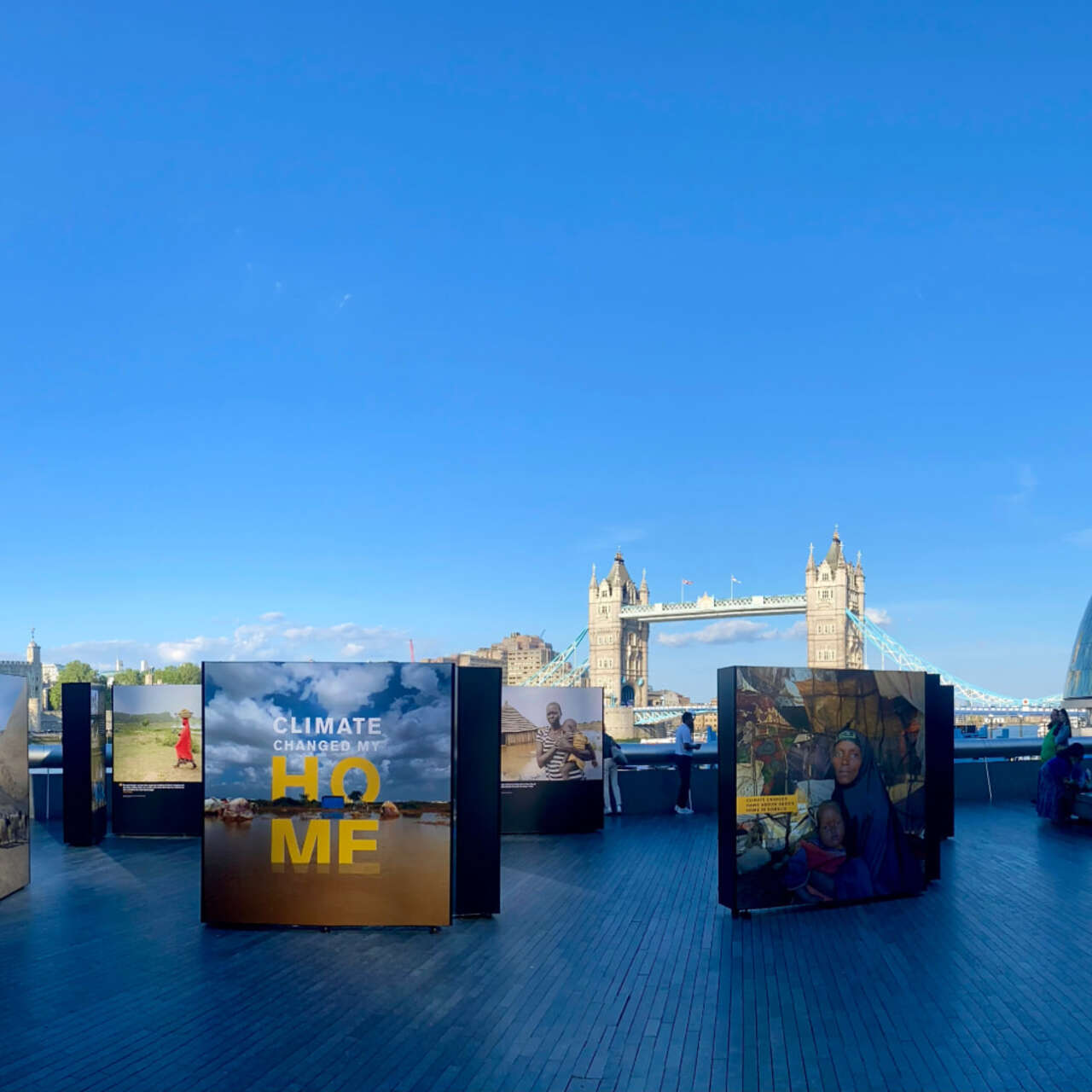 International Rescue Commitee's Climate Changed My Home exhibit London Bridge City