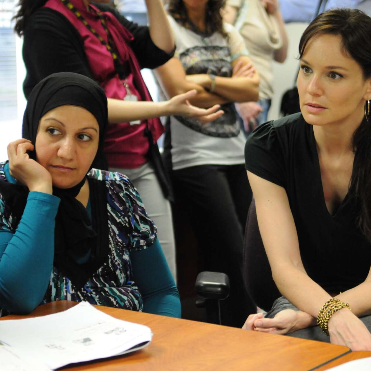 Sarah Wanye Collins sits next to an IRC client