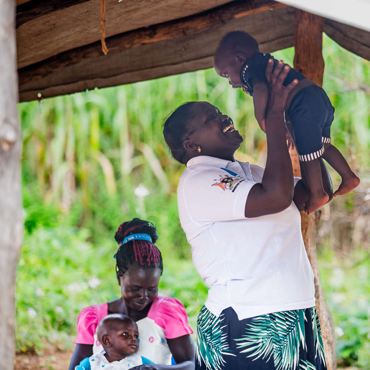 Poni Rakia cares for children in her settlement in Northern Uganda as part of her role as a Village Health Team (VHT) member. A VHT is a community-based health team that is trained, equipped, and supported by the IRC with funding from the European Union.