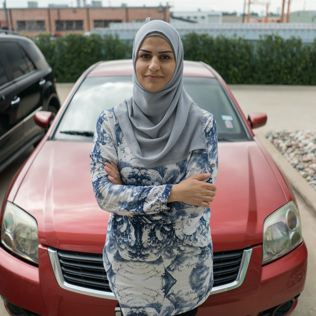 Bothina Matar stands outside the office of Gaia Empowered Women in Dallas
