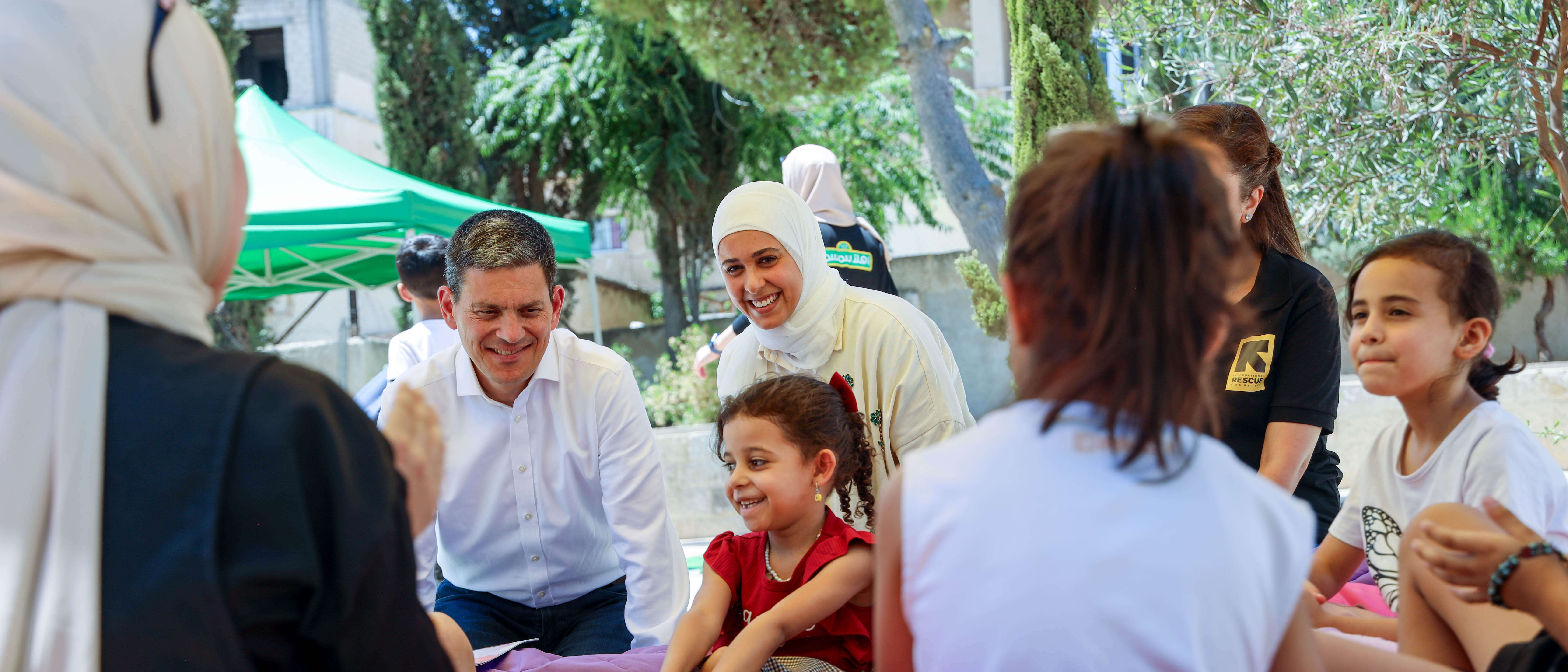 David Miliband meets with clients in Jordan
