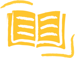 Illustrated graphic of a book