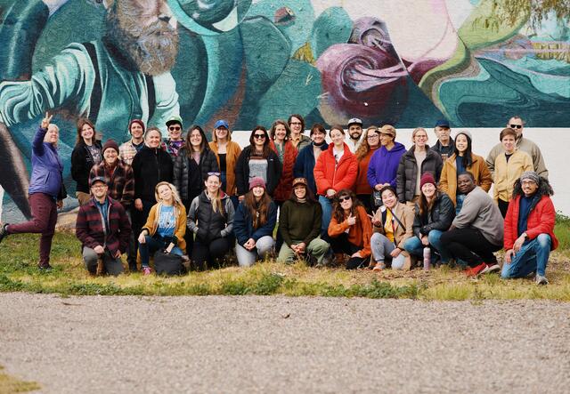 Group photo at the New Roots Camel Backyard Farm Site.