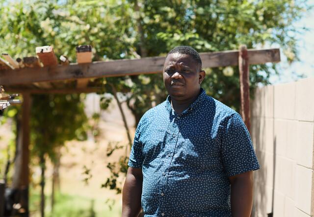 Marcus, New Roots Farm Coordinator, at one of Phoenix's farms called Cross Connections.