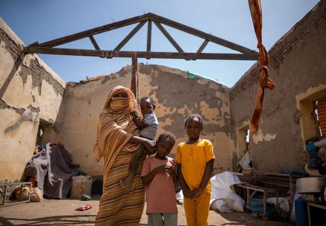 Sudan is at the top of the Emergency Watchlist for the second consecutive year. Altuma and her children have been displaced multiple times due to the war and now live in a roofless school building. 