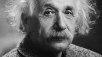 Black and white portrait of Albert Einstein 